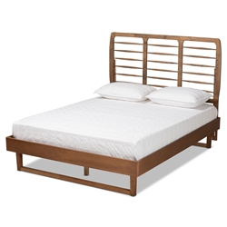 Baxton Studio Lucie Modern and Contemporary Walnut Brown Finished Wood Full Size Platform Bed